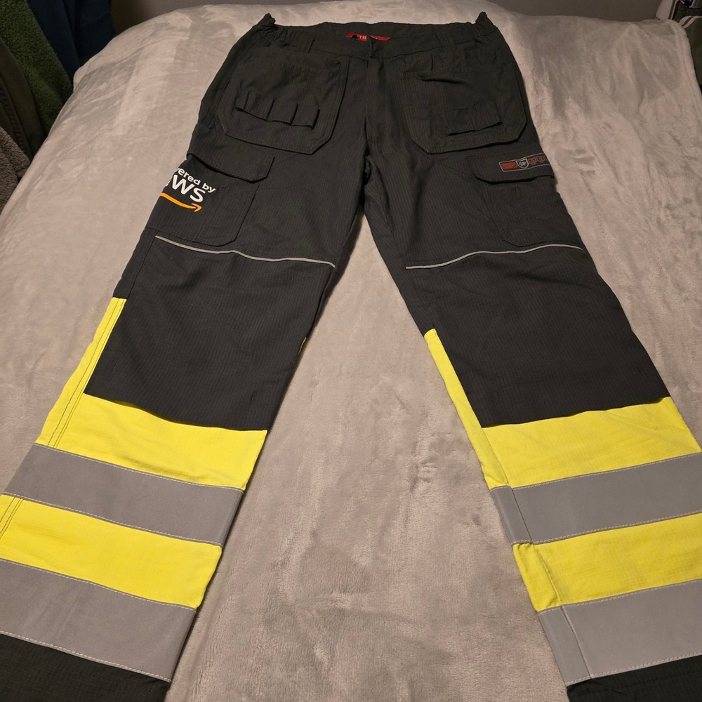 Strata SFV207 AWS Amazon Cargo Work Pants Grey Reflective Hi-Vis Size 36 Reg
